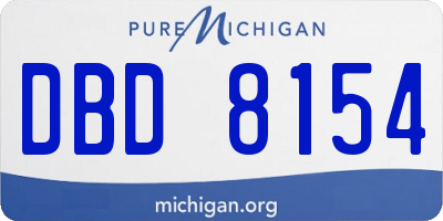 MI license plate DBD8154