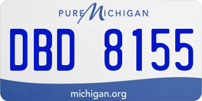 MI license plate DBD8155