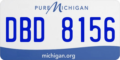 MI license plate DBD8156