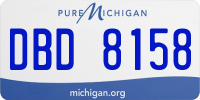 MI license plate DBD8158