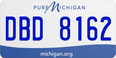 MI license plate DBD8162