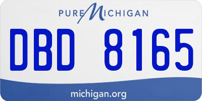 MI license plate DBD8165