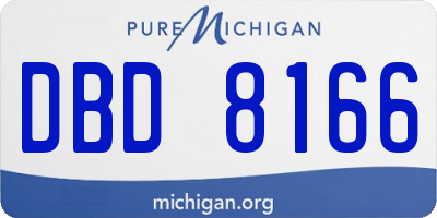 MI license plate DBD8166