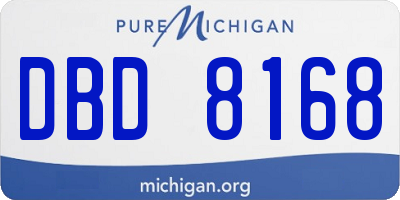 MI license plate DBD8168