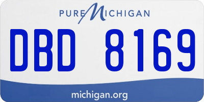 MI license plate DBD8169