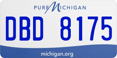 MI license plate DBD8175