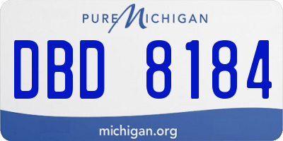 MI license plate DBD8184