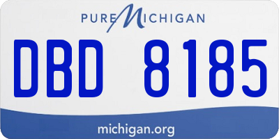 MI license plate DBD8185