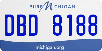 MI license plate DBD8188