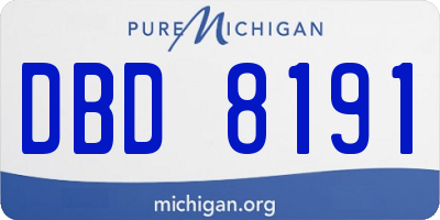 MI license plate DBD8191