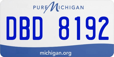MI license plate DBD8192
