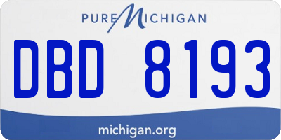 MI license plate DBD8193