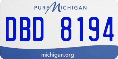 MI license plate DBD8194