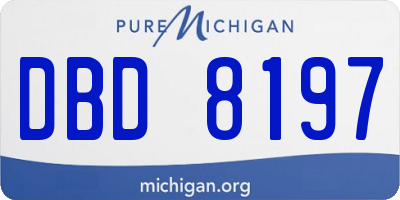 MI license plate DBD8197
