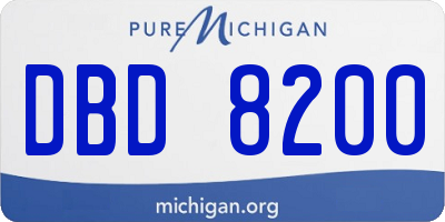 MI license plate DBD8200