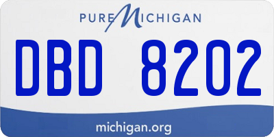 MI license plate DBD8202