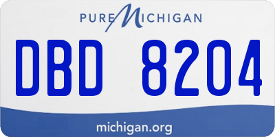 MI license plate DBD8204