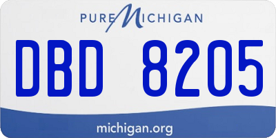 MI license plate DBD8205
