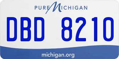 MI license plate DBD8210
