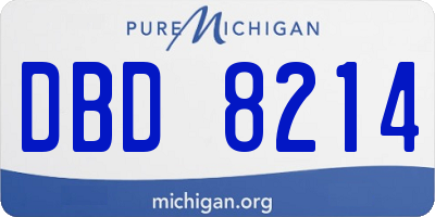 MI license plate DBD8214