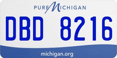 MI license plate DBD8216