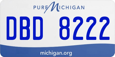 MI license plate DBD8222
