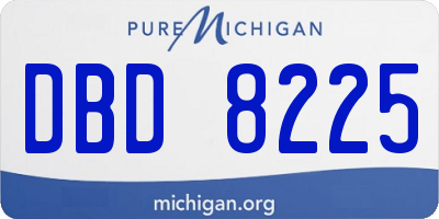 MI license plate DBD8225
