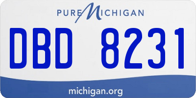 MI license plate DBD8231