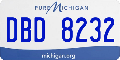MI license plate DBD8232