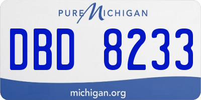 MI license plate DBD8233