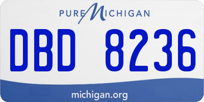 MI license plate DBD8236