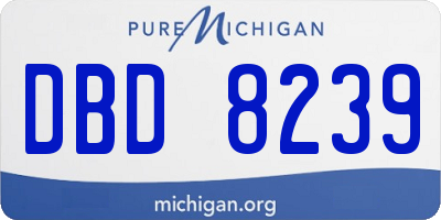 MI license plate DBD8239