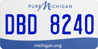 MI license plate DBD8240