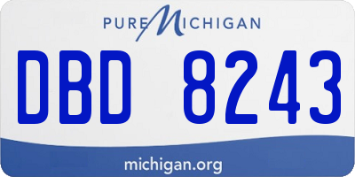 MI license plate DBD8243