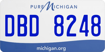 MI license plate DBD8248