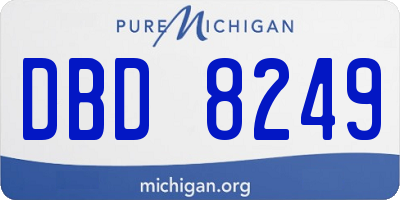 MI license plate DBD8249