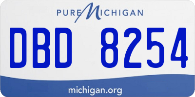 MI license plate DBD8254
