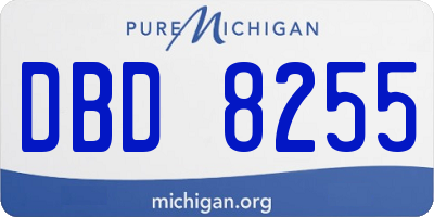MI license plate DBD8255