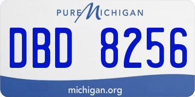 MI license plate DBD8256
