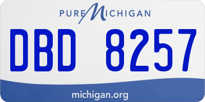 MI license plate DBD8257