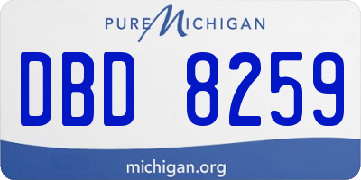 MI license plate DBD8259