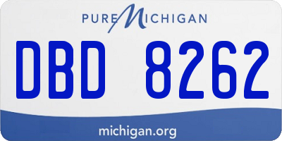 MI license plate DBD8262