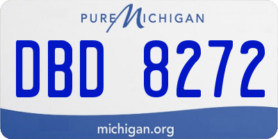 MI license plate DBD8272