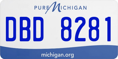 MI license plate DBD8281