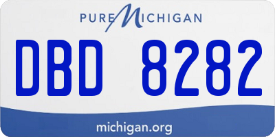 MI license plate DBD8282