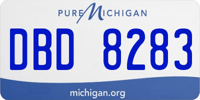 MI license plate DBD8283