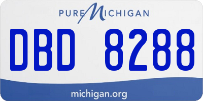 MI license plate DBD8288