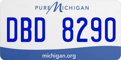 MI license plate DBD8290