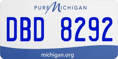 MI license plate DBD8292
