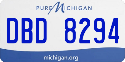 MI license plate DBD8294